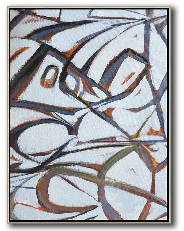 Oversized Art,Vertical Contemporary Art,Modern Art Abstract Painting,White,Purple,Grey.etc